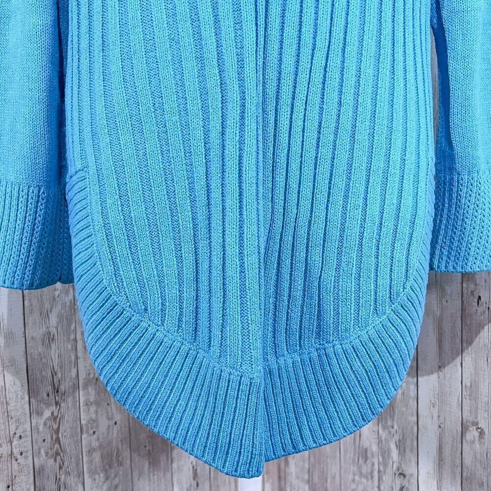 Women's New York & Company Sweater | Blue | Crew Neck | Large | Cable Knit - Picture 9 of 14